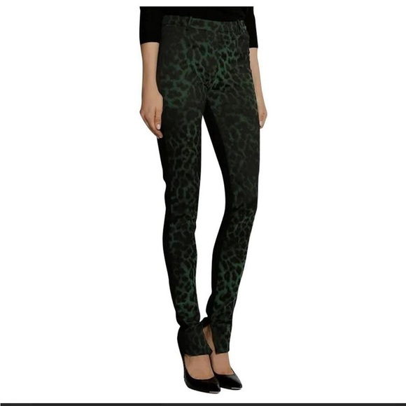 Roland Mouret Leopard Mortimer Trousers Dark green size US 10 - Picture 1 of 10